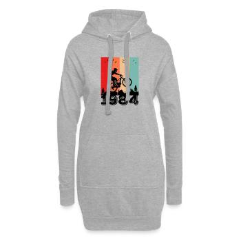 Millésime 1984 - Sweat-shirt à capuche long Femme - gris chiné - Devant
