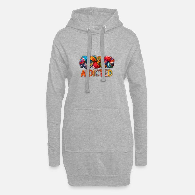 Süchtig nach Wolle - Hoodie-Kleid - Grau meliert