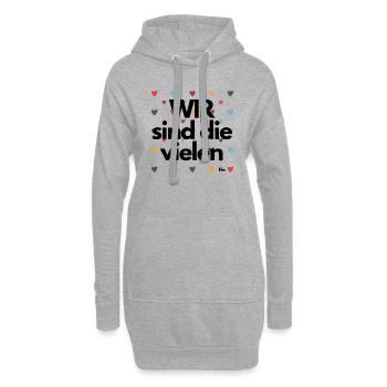 WIR sind die vielen - Hoodie-Kleid - Grau meliert - Vorne