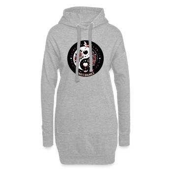 Équilibre Amoureux Yin-Yang - Sweat-shirt à capuche long Femme - gris chiné - Devant