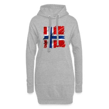 Norwegen Norwegen Flagge Skandinavien Norden Tor Viking - Hoodie-Kleid - Grau meliert - Vorne
