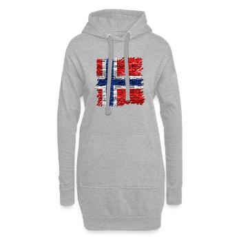 Norwegen Norwegen Flagge Skandinavien Norden Tor Viking - Hoodie-Kleid - Grau meliert - Vorne