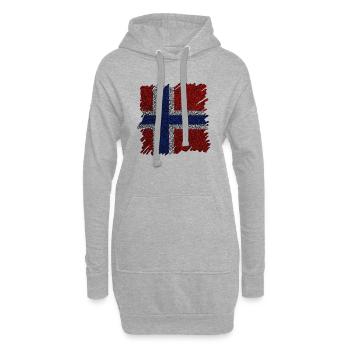 Norwegen Norwegen Flagge Skandinavien Norden Tor Viking - Hoodie-Kleid - Grau meliert - Vorne
