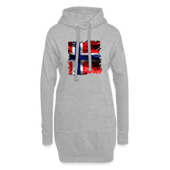 Norwegen Norwegen Flagge Skandinavien Norden Tor Viking - Hoodie-Kleid - Grau meliert - Vorne