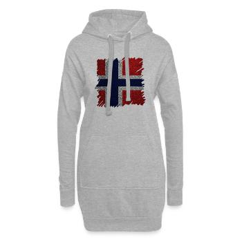 Norwegen Norwegen Flagge Skandinavien Norden Tor Viking - Hoodie-Kleid - Grau meliert - Vorne