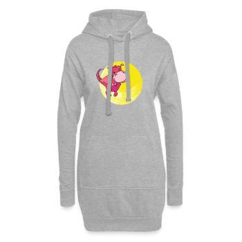 Dino Mond - Hoodie-Kleid - Grau meliert - Vorne