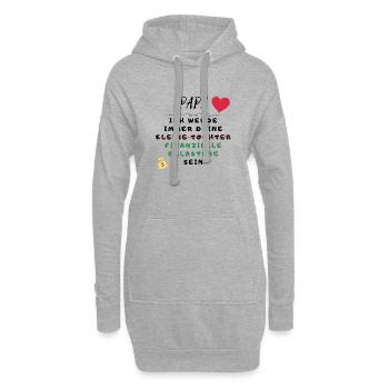 Papa - kleine Tochter - finanzielle Belastung - Hoodie-Kleid - Grau meliert - Vorne