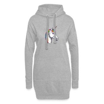 Licorne pixélisée licorne pixel, création mythique - Sweat-shirt à capuche long Femme - gris chiné - Devant