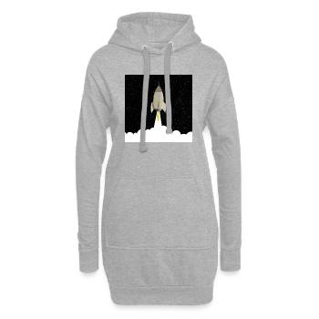 Raketenstart - Hoodie-Kleid - Grau meliert - Vorne