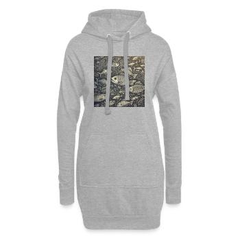 Lachende Fische - Hoodie-Kleid - Grau meliert - Vorne