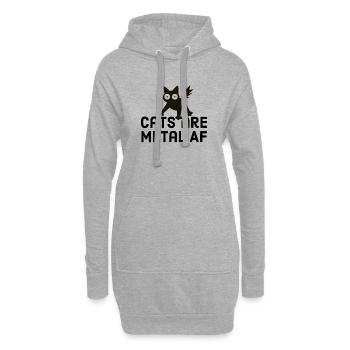 Cats are Metal af black - Hoodie-Kleid - Grau meliert - Vorne