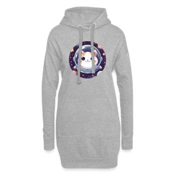 Weltraum Katze Astronaut - Hoodie-Kleid - Grau meliert - Vorne