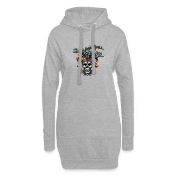 Carnaval de paintball, crâne de bouffon de Mardi Gras - Sweat-shirt à capuche long Femme - gris chiné - Devant