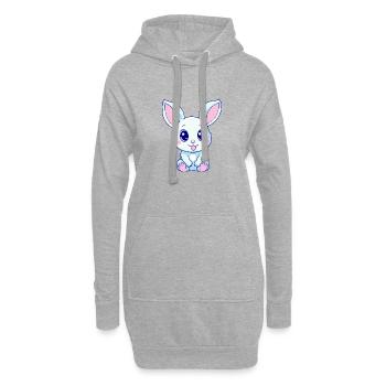 Hasenbaby - Hoodie-Kleid - Grau meliert - Vorne
