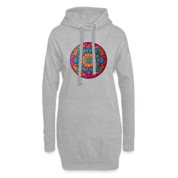Mandala - Sweat-shirt à capuche long Femme - gris chiné - Devant