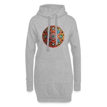 Mandala - Hoodie-Kleid - Grau meliert - Vorne