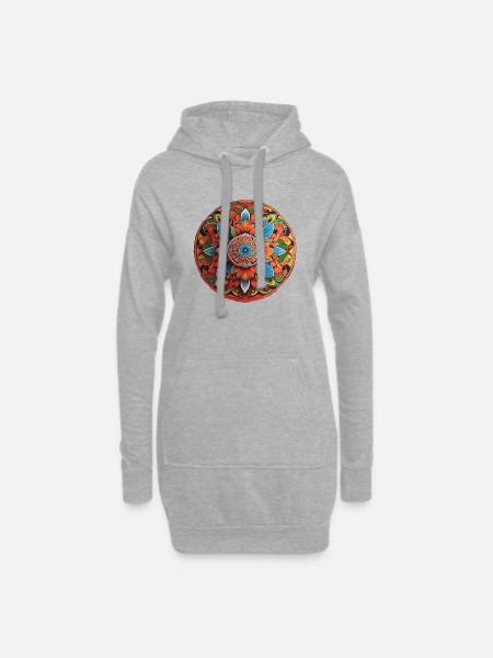 Mandala - Hoodie-Kleid - Grau meliert
