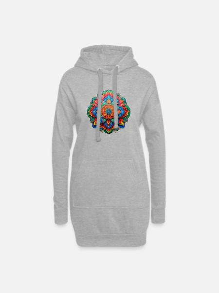 Mandala - Hoodie Dress - heather grey