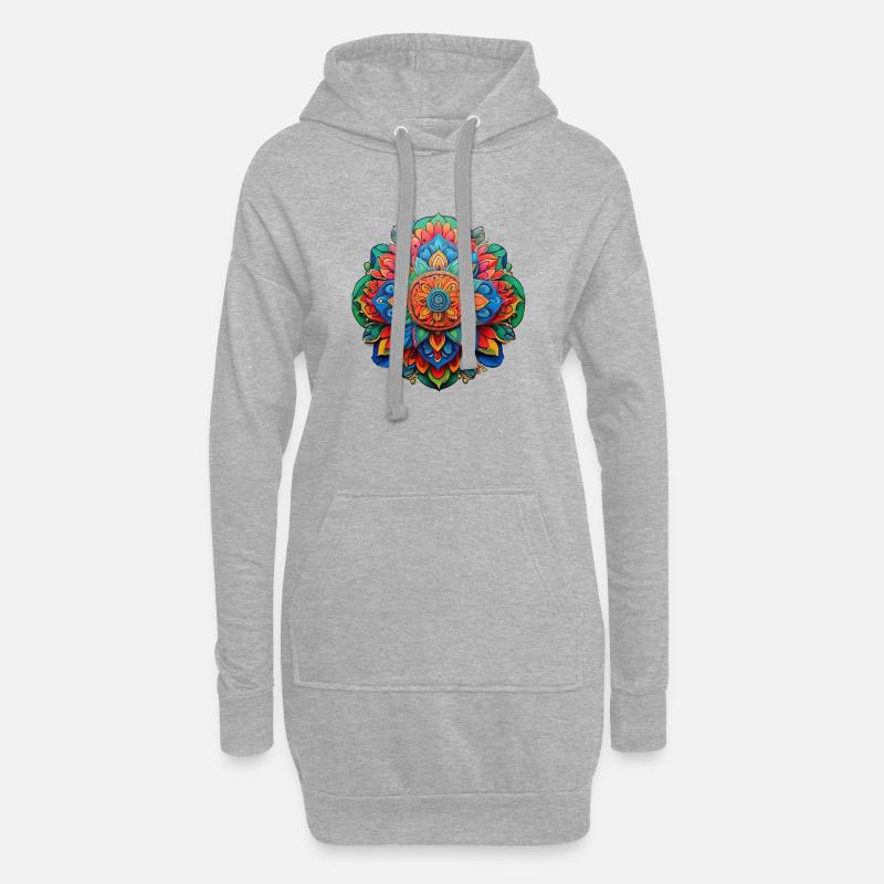 Mandala - Hoodie-Kleid - Grau meliert