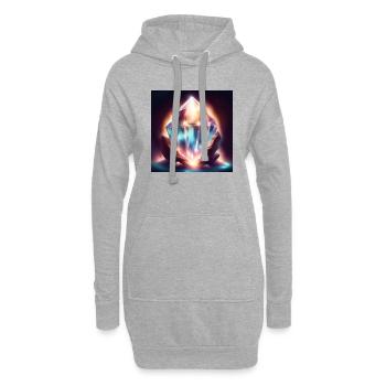 Klarer Kristall „Bergkristall“ - Hoodie-Kleid - Grau meliert - Vorne