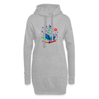 « Fusion enchanteresse : un étalage littéraire - Sweat-shirt à capuche long Femme - gris chiné - Devant