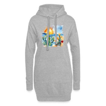 aquarelle Sicile 1 avec inscription et coeur - Sweat-shirt à capuche long Femme - gris chiné - Devant