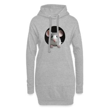Süße Ratte - Hoodie-Kleid - Grau meliert - Vorne