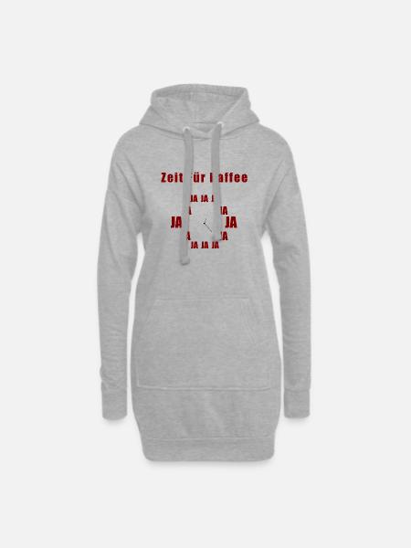 Zeit für Kaffee Tasse Kaffee Morgenmensch - Hoodie-Kleid - Grau meliert