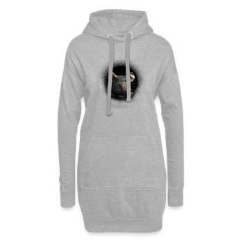 Glückliche Nerzratte - Hoodie-Kleid - Grau meliert - Vorne