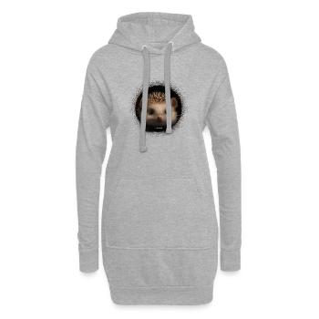Niedlicher Igel mit Nerz - Hoodie-Kleid - Grau meliert - Vorne