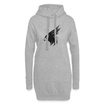 Aigle Oiseau de proie tête - Sweat-shirt à capuche long Femme - gris chiné - Devant