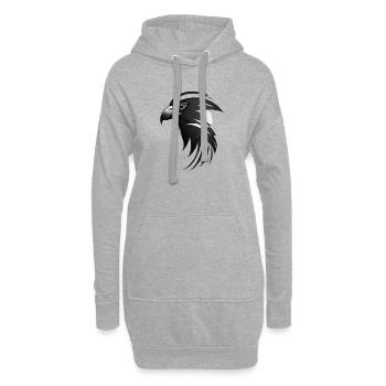 Aigle Oiseau de proie tête - Sweat-shirt à capuche long Femme - gris chiné - Devant