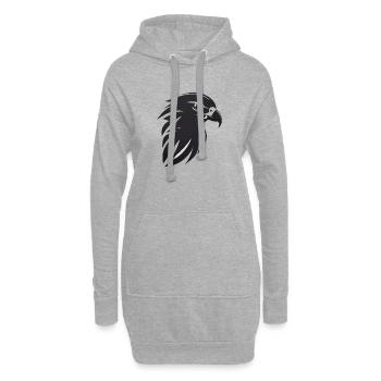 Aigle Oiseau de proie tête - Sweat-shirt à capuche long Femme - gris chiné - Devant