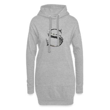 Buchstabe "S" im Drachendesign. - Hoodie-Kleid - Grau meliert - Vorne