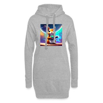 Croissant - Sweat-shirt à capuche long Femme - gris chiné - Devant
