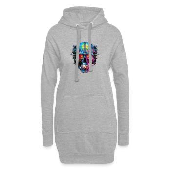 Cyborg peint - Sweat-shirt à capuche long Femme - gris chiné - Devant