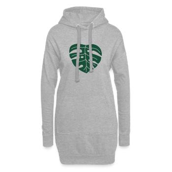 Feuille de monstera - Sweat-shirt à capuche long Femme - gris chiné - Devant