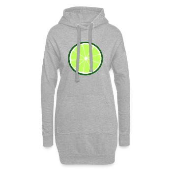 Tranche de citron vert - Sweat-shirt à capuche long Femme - gris chiné - Devant
