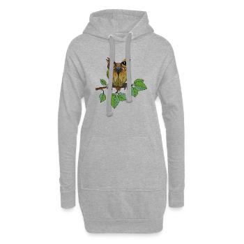 Bunter Vogel - Hoodie-Kleid - Grau meliert - Vorne