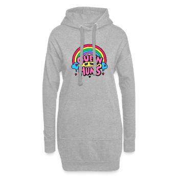 Königin der Hunnen - Hoodie-Kleid - Grau meliert - Vorne