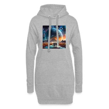 Jenseits der Grenzen - Hoodie-Kleid - Grau meliert - Vorne