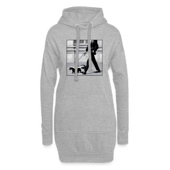 Stinktier an der Leine - Hoodie-Kleid - Grau meliert - Vorne