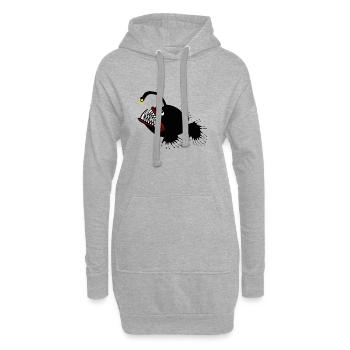 Anglerfisch - Hoodie-Kleid - Grau meliert - Vorne