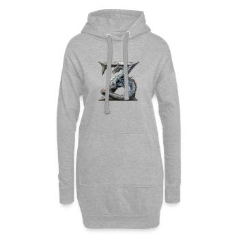 Buchstabe "Z" im Drachendesign. - Hoodie-Kleid - Grau meliert - Vorne