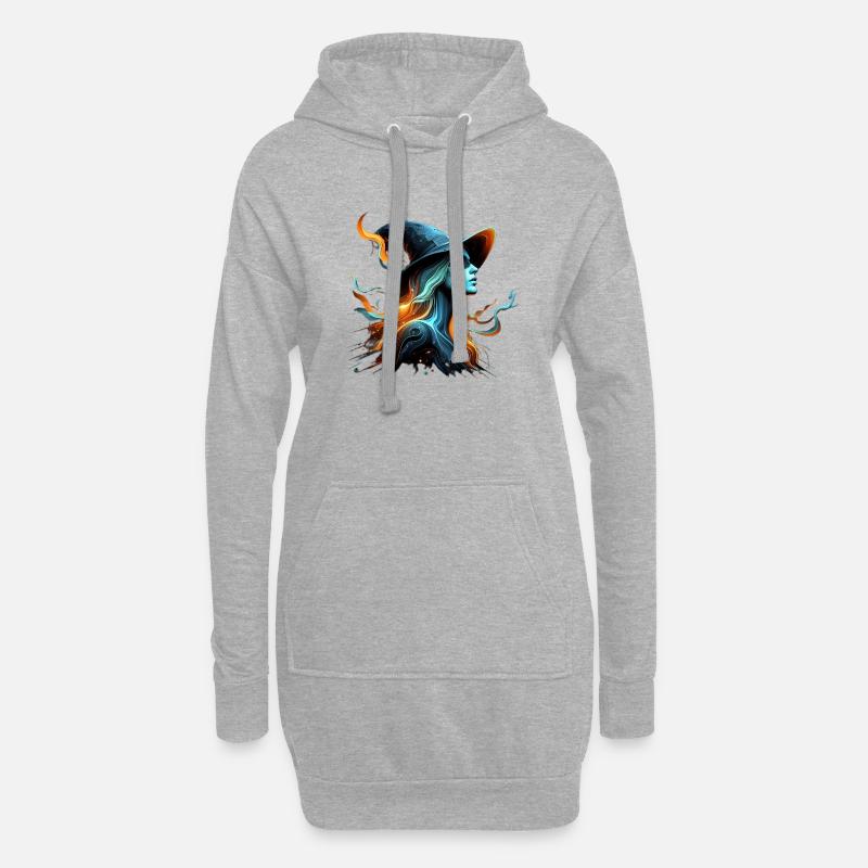The Witch | weiblicher Archetyp - Hoodie-Kleid - Grau meliert