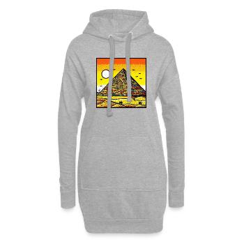 Art des pyramides vif - Hommage coloré à l’ancien Eg - Sweat-shirt à capuche long Femme - gris chiné - Devant