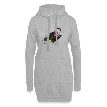 Anglerfisch - Hoodie-Kleid - Grau meliert - Vorne
