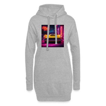 Eclats Rétro - Sweat-shirt à capuche long Femme - gris chiné - Devant