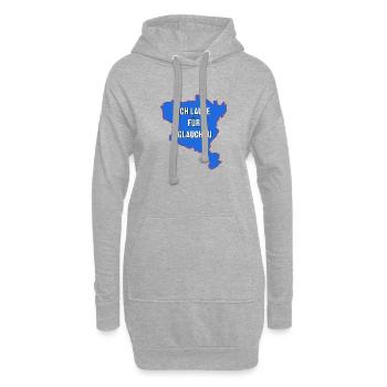 Ich laufe für Glauchau - Hoodie-Kleid - Grau meliert - Vorne