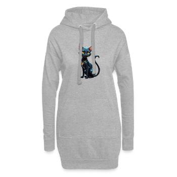 Katze Comic süß - Hoodie-Kleid - Grau meliert - Vorne
